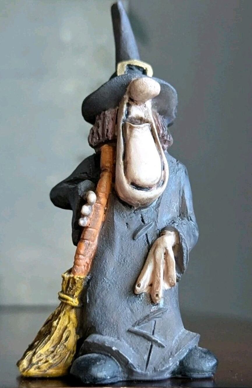 Vtg Paolo Chiari Firenze Ramazza Witch Figurine Hand Painted Italy Halloween 5"